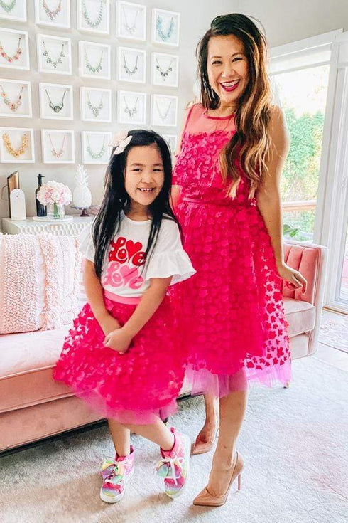 Melody  Fuschia Petal tulle Skirt  - Girls